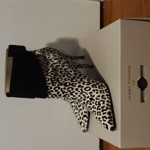 Marc Fisher Leopard Calf Hair Booties